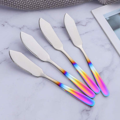 Cheese Butter Knife, Stainless Steel 18/10 6" Mini Desert Knives, Breakfast Slicer Sandwich Spreader,Set of 8