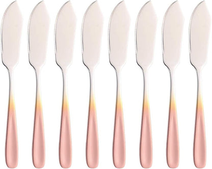 Cheese Butter Knife, Stainless Steel 18/10 6" Mini Desert Knives, Breakfast Slicer Sandwich Spreader,Set of 8