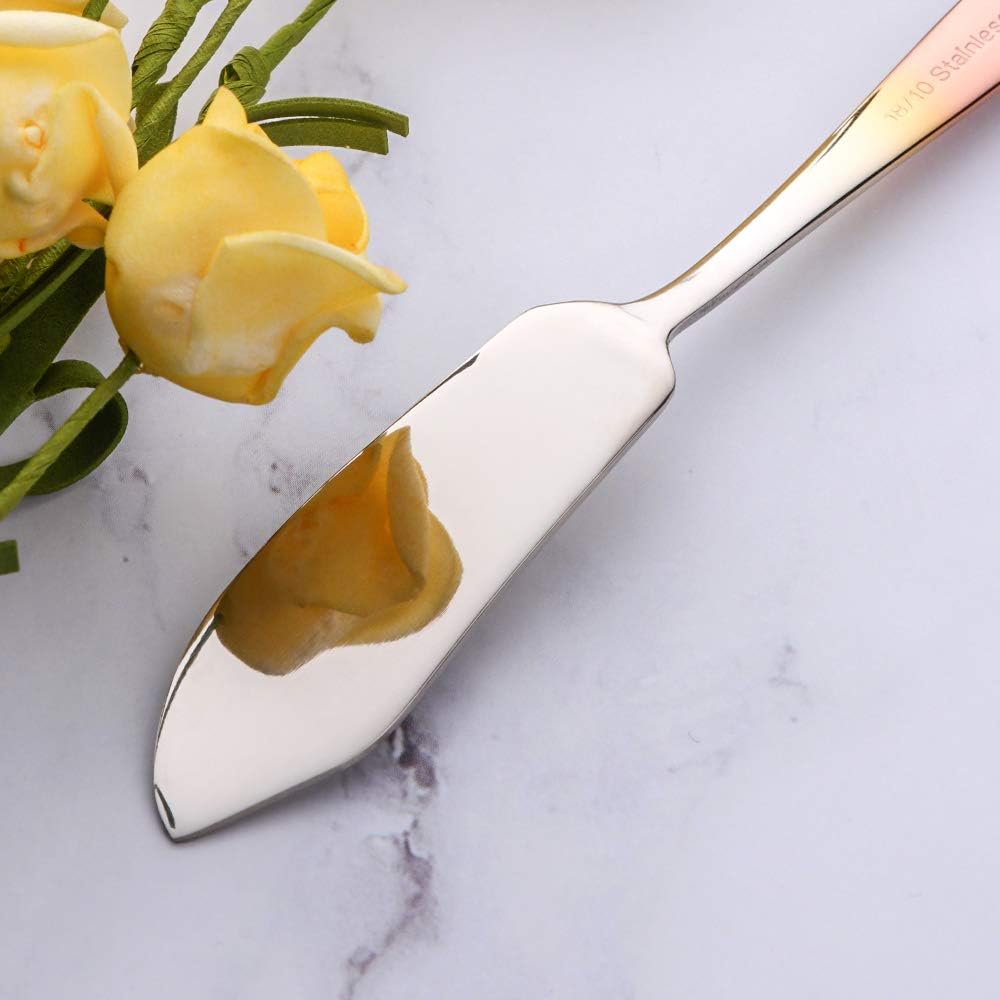 Cheese Butter Knife, Stainless Steel 18/10 6" Mini Desert Knives, Breakfast Slicer Sandwich Spreader,Set of 8