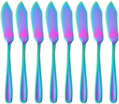 Cheese Butter Knife, Stainless Steel 18/10 6" Mini Desert Knives, Breakfast Slicer Sandwich Spreader,Set of 8