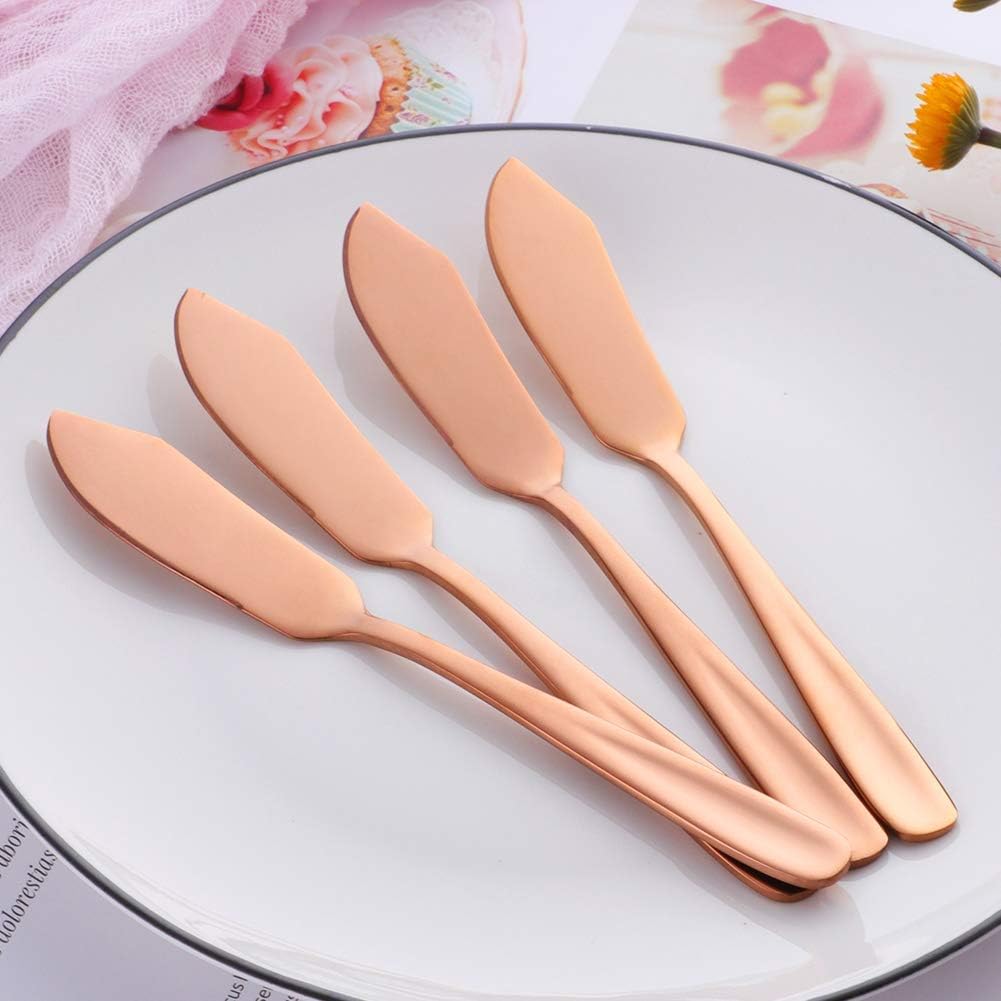Cheese Butter Knife, Stainless Steel 18/10 6" Mini Desert Knives, Breakfast Slicer Sandwich Spreader,Set of 8