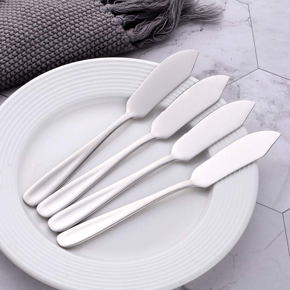 Cheese Butter Knife, Stainless Steel 18/10 6" Mini Desert Knives, Breakfast Slicer Sandwich Spreader,Set of 8