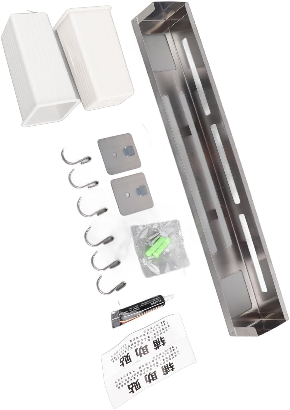 Stainless Steel Wall Mounted Knife Rack, Multifunction Organizer with Metal Hooks for Home, Kitchen Utensil Hanger