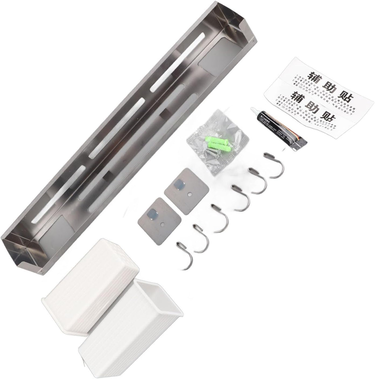 Stainless Steel Wall Mounted Knife Rack, Multifunction Organizer with Metal Hooks for Home, Kitchen Utensil Hanger