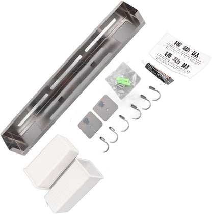 Stainless Steel Wall Mounted Knife Rack, Multifunction Organizer with Metal Hooks for Home, Kitchen Utensil Hanger