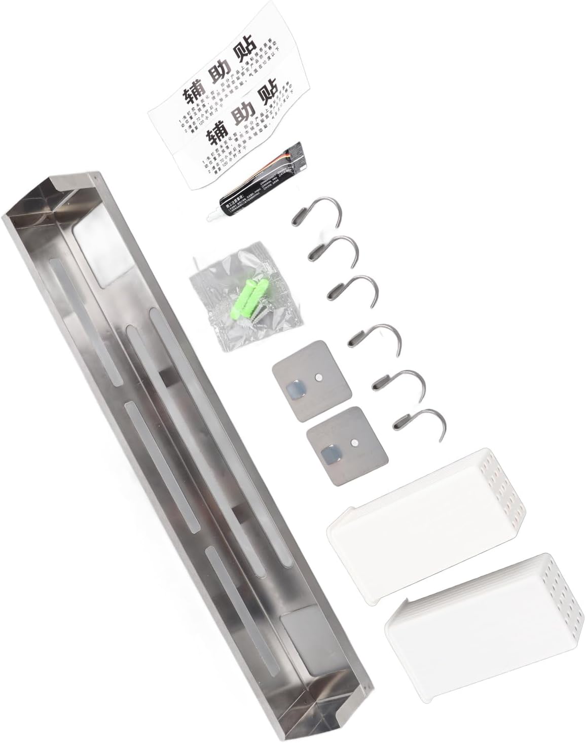 Stainless Steel Wall Mounted Knife Rack, Multifunction Organizer with Metal Hooks for Home, Kitchen Utensil Hanger