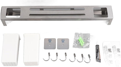 Stainless Steel Wall Mounted Knife Rack, Multifunction Organizer with Metal Hooks for Home, Kitchen Utensil Hanger
