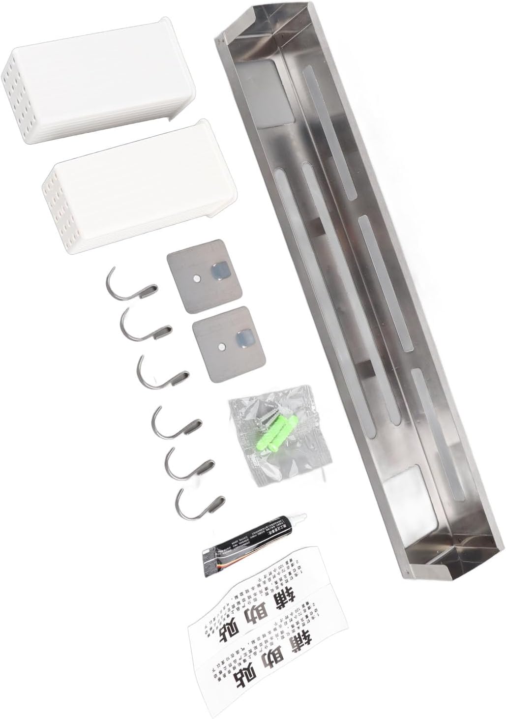 Stainless Steel Wall Mounted Knife Rack, Multifunction Organizer with Metal Hooks for Home, Kitchen Utensil Hanger