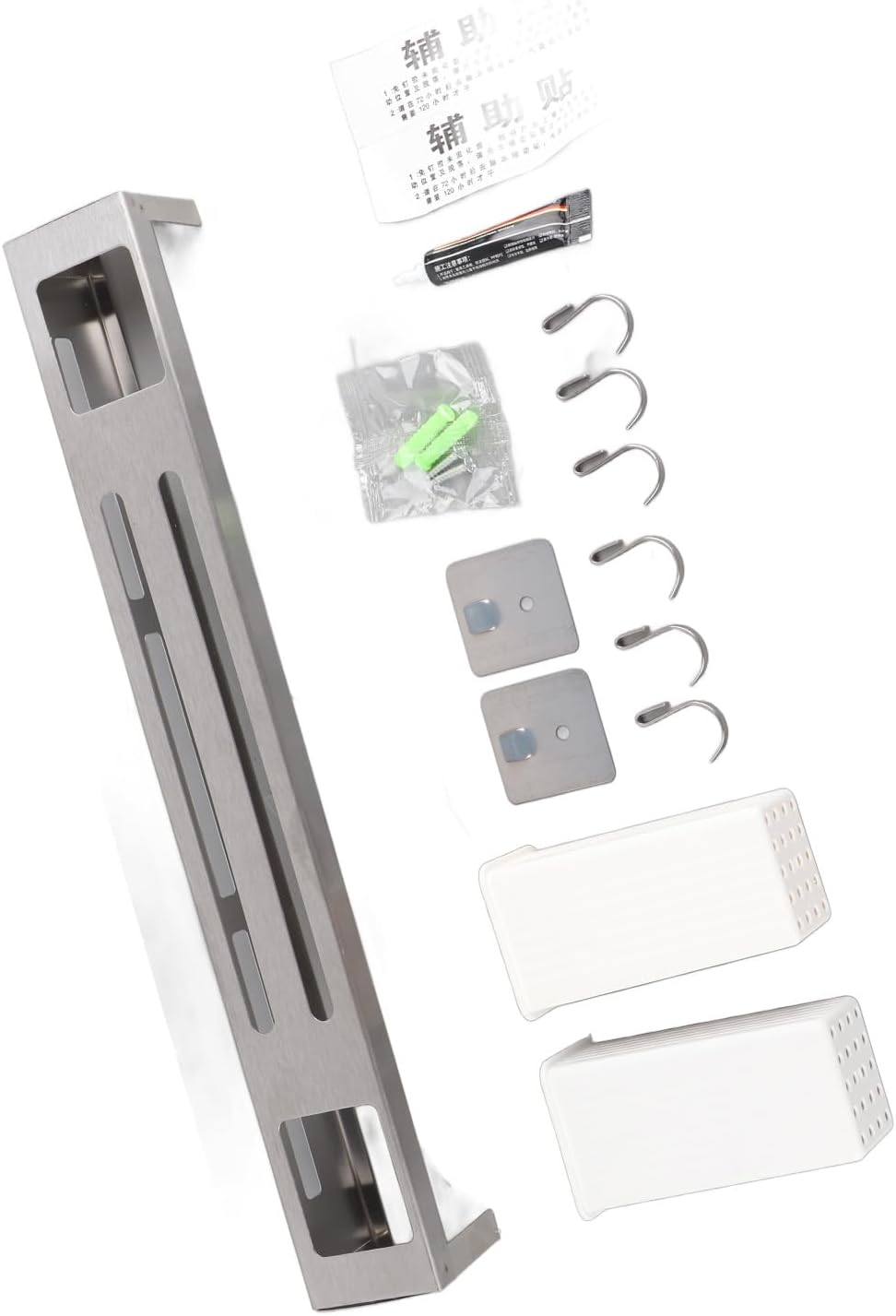 Stainless Steel Wall Mounted Knife Rack, Multifunction Organizer with Metal Hooks for Home, Kitchen Utensil Hanger