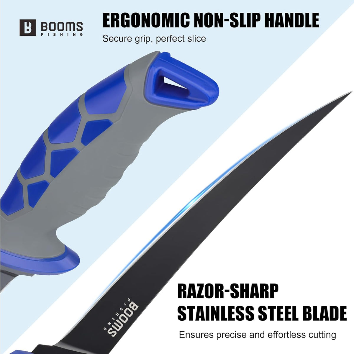 Fillet Knife Set: 5" Bait Knife, 7" & 9" Filet Knives with Sharpening Steel and Storage Case - Non-Slip Handles, Vented Sheaths for Saltwater & Freshwater - Ideal Fishing Gift for Men