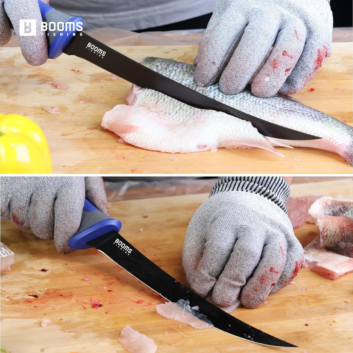 Fillet Knife Set: 5" Bait Knife, 7" & 9" Filet Knives with Sharpening Steel and Storage Case - Non-Slip Handles, Vented Sheaths for Saltwater & Freshwater - Ideal Fishing Gift for Men