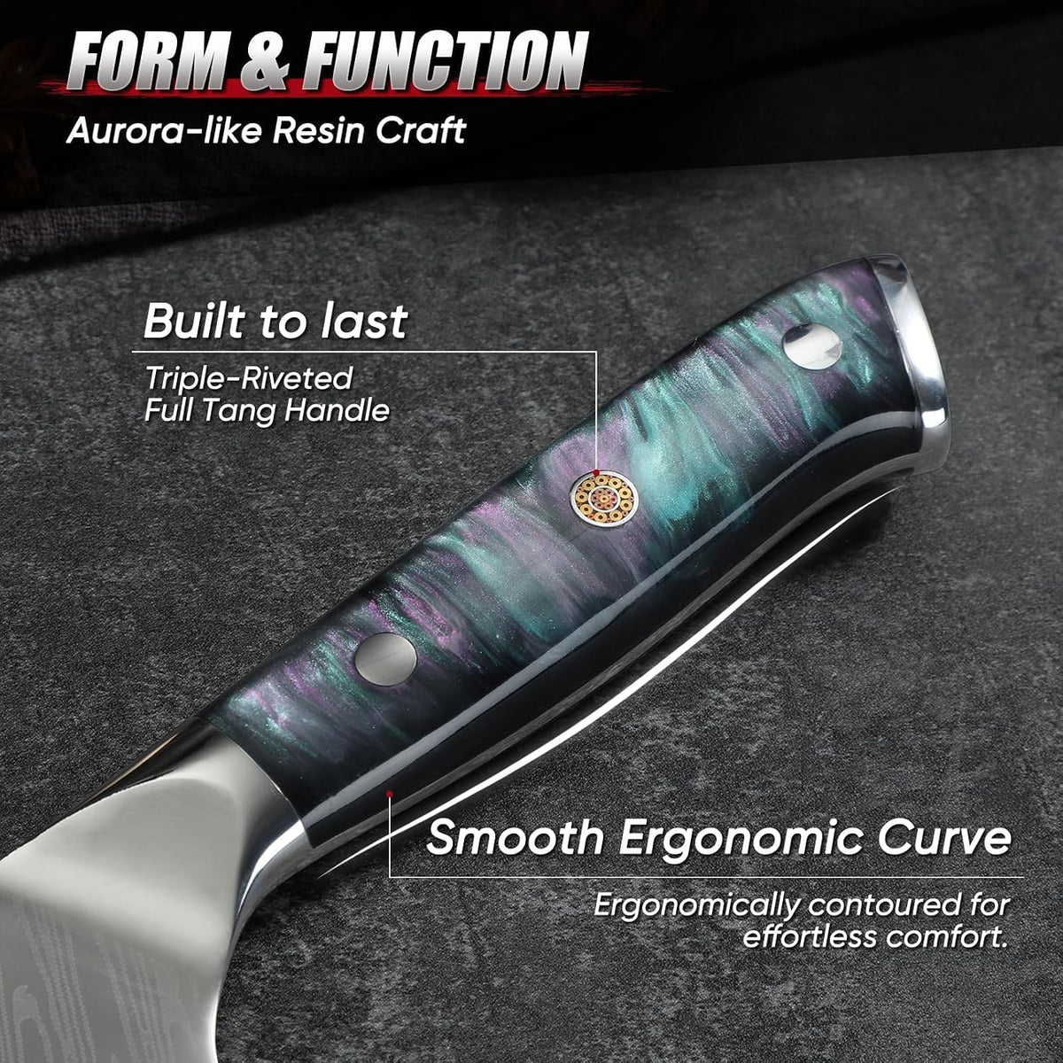 Huusk Japanese Knife Set 3 PCS - Stainless Chef Knife Set with Sheath