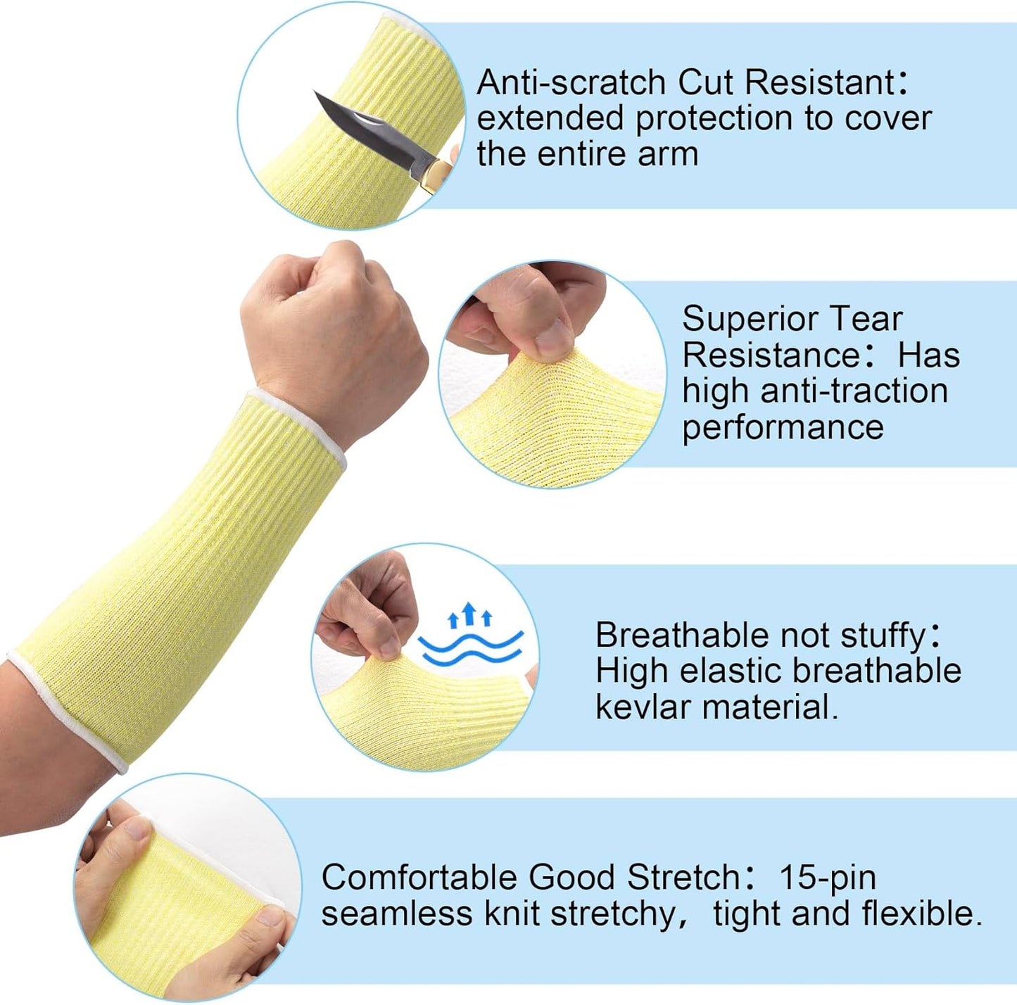 Cut Resistant Sleeves for Arm Protection, Gardening Sleeves, Dog Bite Safety Arm Sleeves