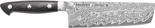 KRAMER EUROLINE Damascus Collection 6.5-inch Razor-Sharp German Nakiri Knife, Made in Company-Owned German Factory with Special Formula Steel perfected for almost 300 Years