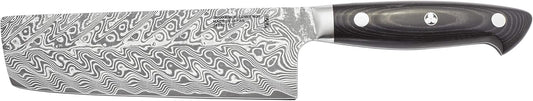 KRAMER EUROLINE Damascus Collection 6.5-inch Razor-Sharp German Nakiri Knife, Made in Company-Owned German Factory with Special Formula Steel perfected for almost 300 Years