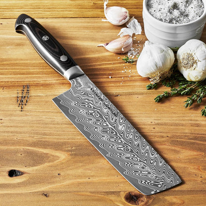 KRAMER EUROLINE Damascus Collection 6.5-inch Razor-Sharp German Nakiri Knife, Made in Company-Owned German Factory with Special Formula Steel perfected for almost 300 Years