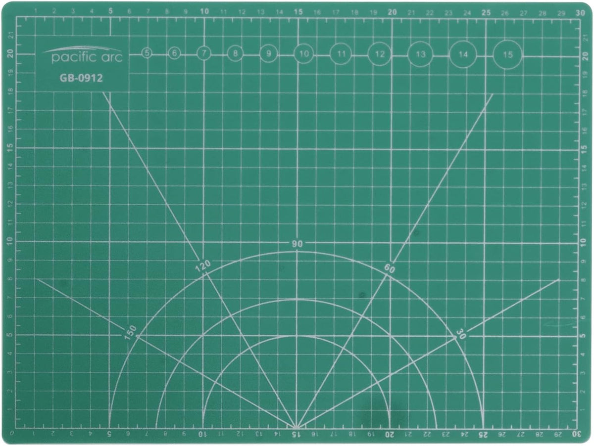 Double Sided Self Healing Cutting Mat - Thick and Durable Vinyl Rotary Cutting Mat for Sewing & Scrapbook Paper Cutting Mat (09"x 12")