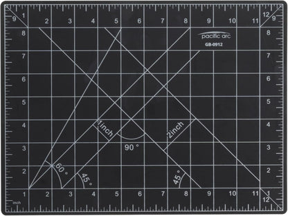 Double Sided Self Healing Cutting Mat - Thick and Durable Vinyl Rotary Cutting Mat for Sewing & Scrapbook Paper Cutting Mat (09"x 12")