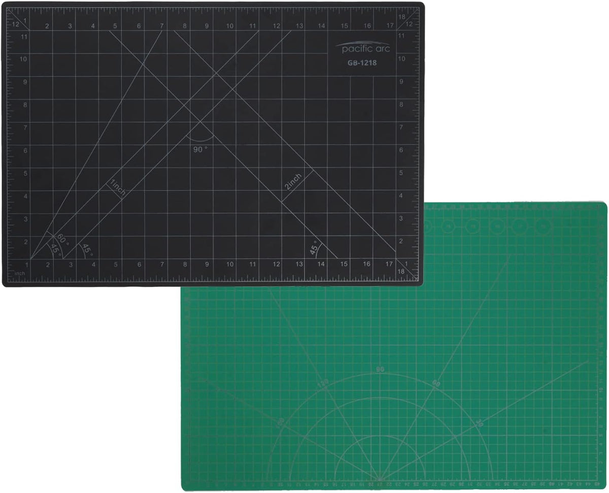Double Sided Self Healing Cutting Mat - Thick and Durable Vinyl Rotary Cutting Mat for Sewing & Scrapbook Paper Cutting Mat (09"x 12")