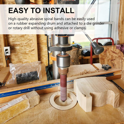 19 Pack Spindle Sander Sleeves with Rubber Eraser, 4-1/2’’ Length, 1/2’’, 3/4’’, 1’’, 1-1/2’’, 2’’, 3’’ Diameter Sanding Sleeves Set, Grit 80, 150, 240,for Spindle Drum Sanders
