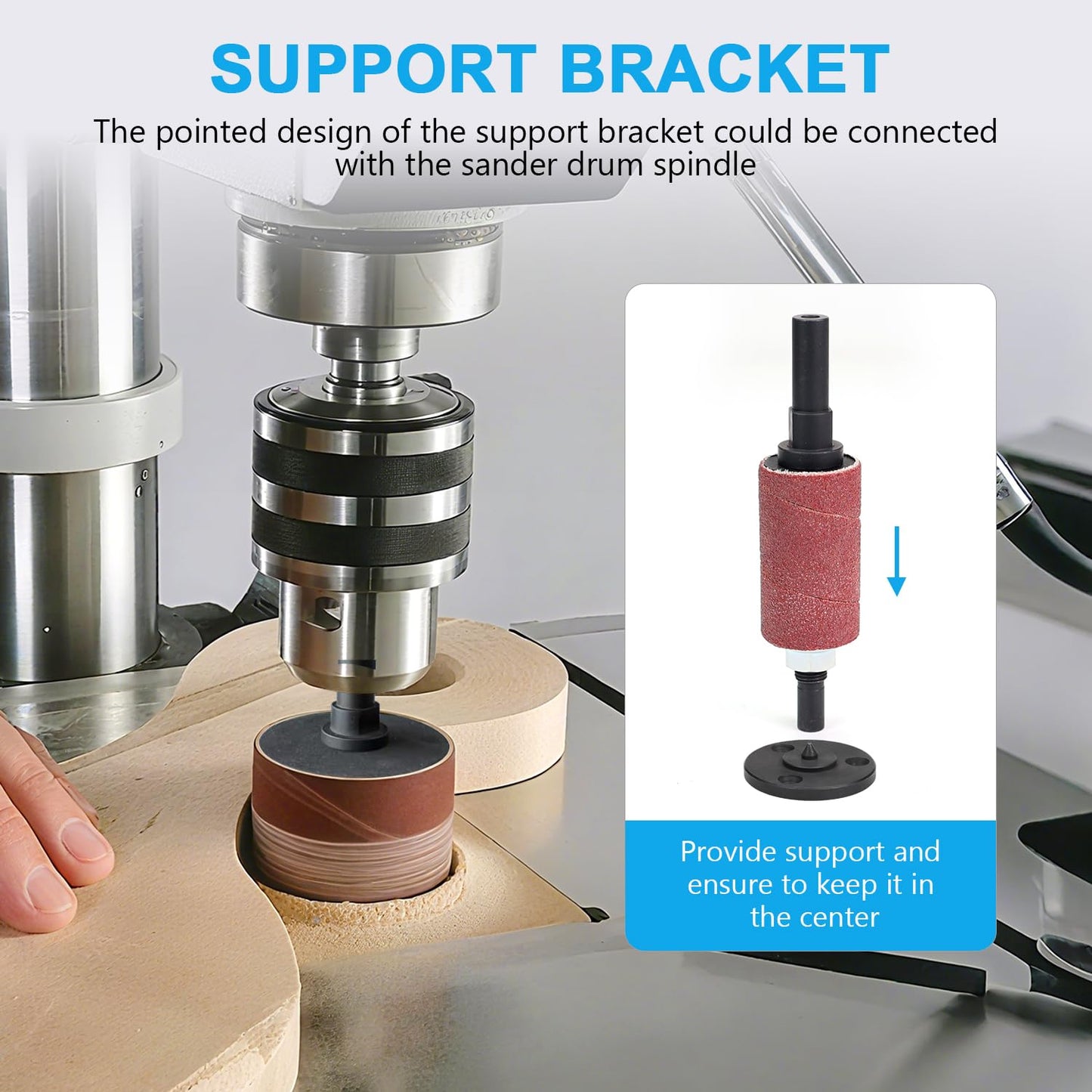 19 Pack Spindle Sander Sleeves with Rubber Eraser, 4-1/2’’ Length, 1/2’’, 3/4’’, 1’’, 1-1/2’’, 2’’, 3’’ Diameter Sanding Sleeves Set, Grit 80, 150, 240,for Spindle Drum Sanders