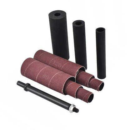 19 Pack Spindle Sander Sleeves with Rubber Eraser, 4-1/2’’ Length, 1/2’’, 3/4’’, 1’’, 1-1/2’’, 2’’, 3’’ Diameter Sanding Sleeves Set, Grit 80, 150, 240,for Spindle Drum Sanders
