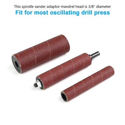 19 Pack Spindle Sander Sleeves with Rubber Eraser, 4-1/2’’ Length, 1/2’’, 3/4’’, 1’’, 1-1/2’’, 2’’, 3’’ Diameter Sanding Sleeves Set, Grit 80, 150, 240,for Spindle Drum Sanders