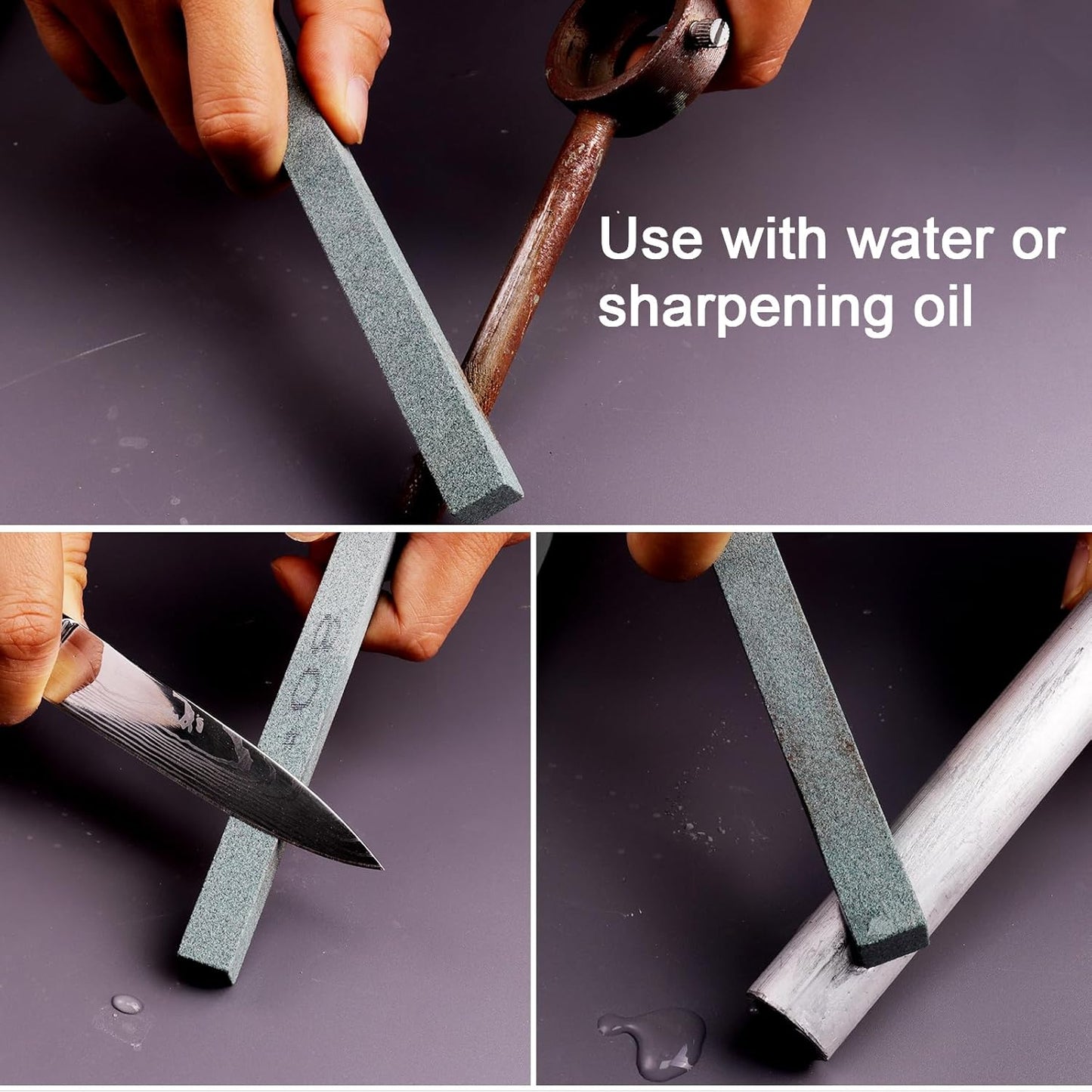 Sharpening Stone Sticks,8pcs Square Green Carbon Oilstone Sanding Bar for sharpening cutting tools, Honing Steel Tool (5.9 * 0.47 * 0.47Inch)