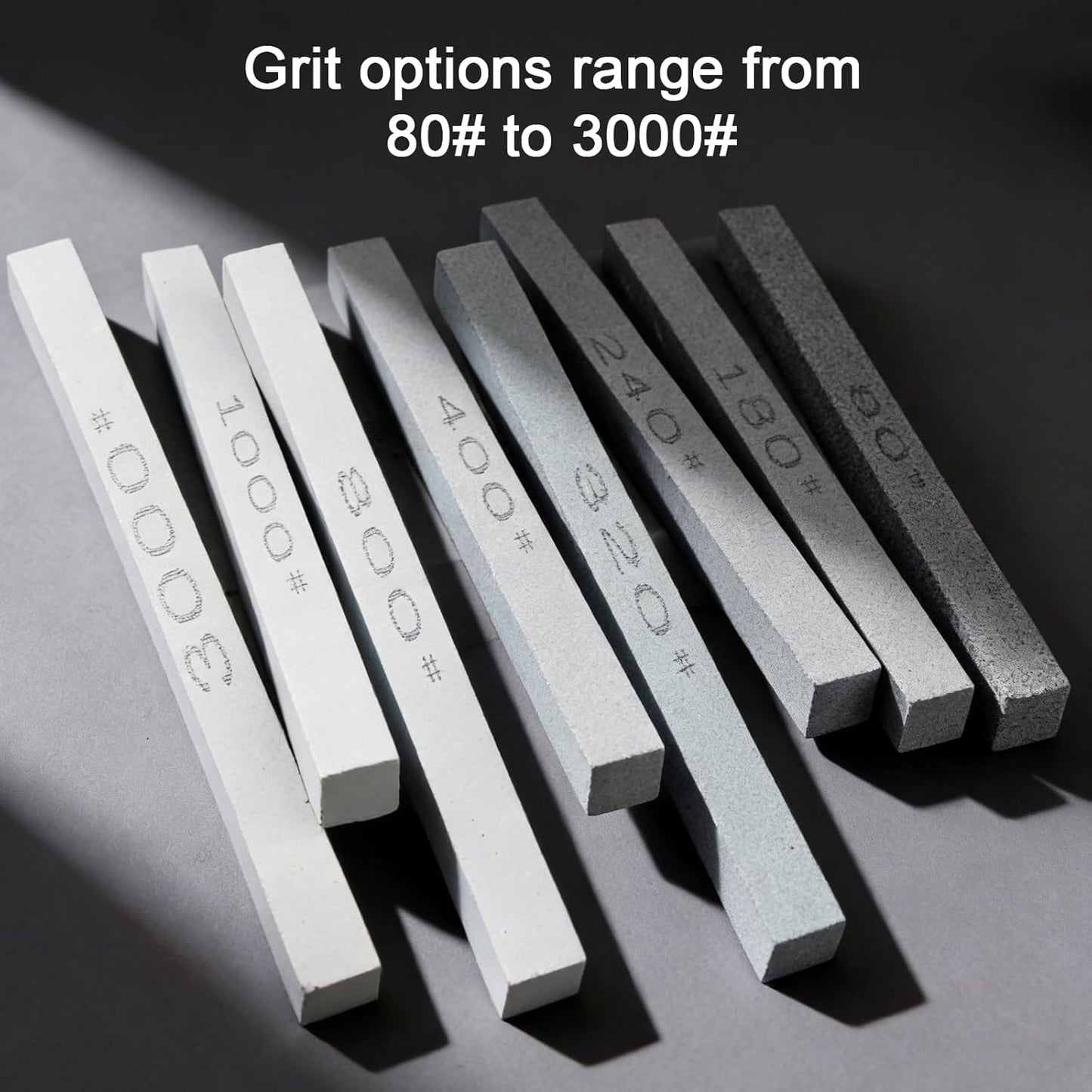 Sharpening Stone Sticks,8pcs Square Green Carbon Oilstone Sanding Bar for sharpening cutting tools, Honing Steel Tool (5.9 * 0.47 * 0.47Inch)