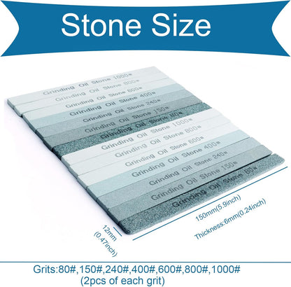 Sharpening Stone Sticks,8pcs Square Green Carbon Oilstone Sanding Bar for sharpening cutting tools, Honing Steel Tool (5.9 * 0.47 * 0.47Inch)