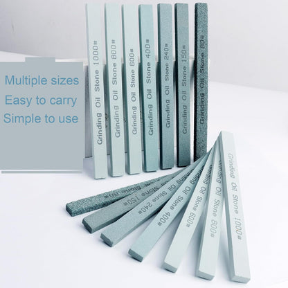 Sharpening Stone Sticks,8pcs Square Green Carbon Oilstone Sanding Bar for sharpening cutting tools, Honing Steel Tool (5.9 * 0.47 * 0.47Inch)