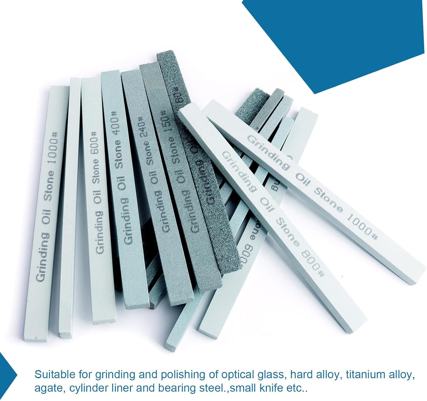 Sharpening Stone Sticks,8pcs Square Green Carbon Oilstone Sanding Bar for sharpening cutting tools, Honing Steel Tool (5.9 * 0.47 * 0.47Inch)
