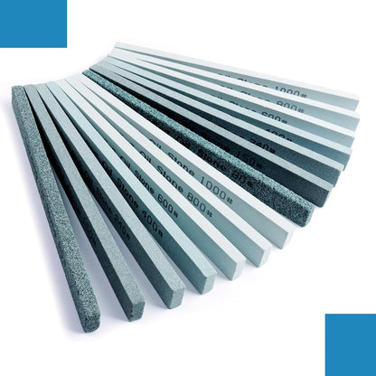 Sharpening Stone Sticks,8pcs Square Green Carbon Oilstone Sanding Bar for sharpening cutting tools, Honing Steel Tool (5.9 * 0.47 * 0.47Inch)