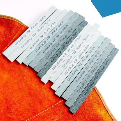 Sharpening Stone Sticks,8pcs Square Green Carbon Oilstone Sanding Bar for sharpening cutting tools, Honing Steel Tool (5.9 * 0.47 * 0.47Inch)