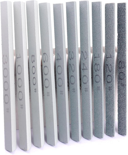 Sharpening Stone Sticks,8pcs Square Green Carbon Oilstone Sanding Bar for sharpening cutting tools, Honing Steel Tool (5.9 * 0.47 * 0.47Inch)