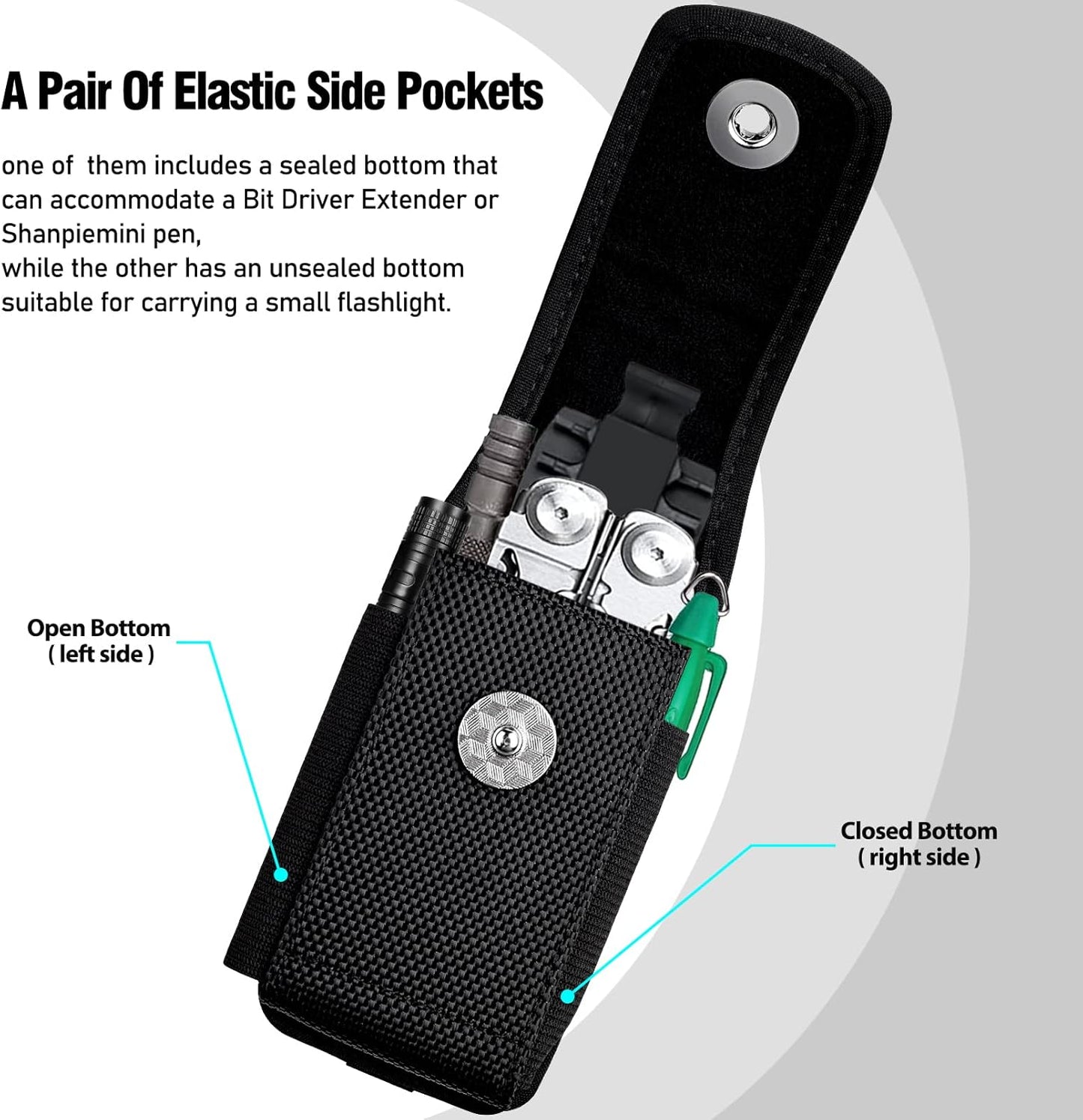 Multitool Sheath Compatible with Leatherman EDC Belt Organizer Tool Holster Pouch, Black