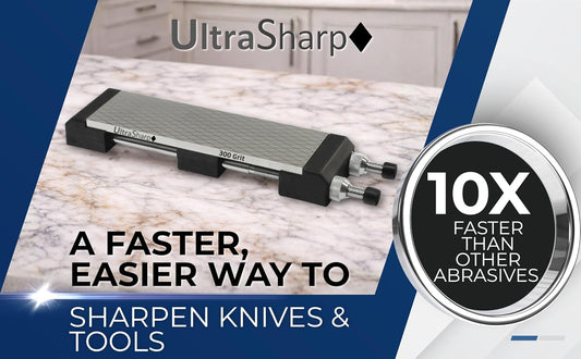 Ultra Sharp XL Double-Sided Diamond Sharpening Stone - 300 & 1000 Grit - Coarse/Extra Fine