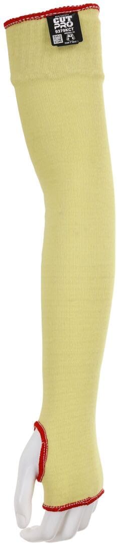 9379KCT Kevlar Cotton Regular Weight Sleeve with Thumb-Slot, Yellow, 22-Inch, 1-Sleeve