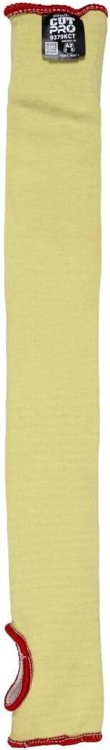 9379KCT Kevlar Cotton Regular Weight Sleeve with Thumb-Slot, Yellow, 22-Inch, 1-Sleeve