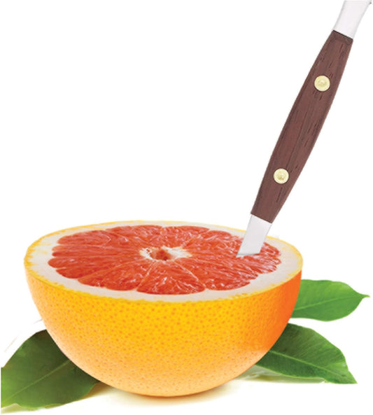 Kitchen Squirt Free Serrated Twin-Blade Grapefruit Sectioning Knife, Stainless Steel Blades