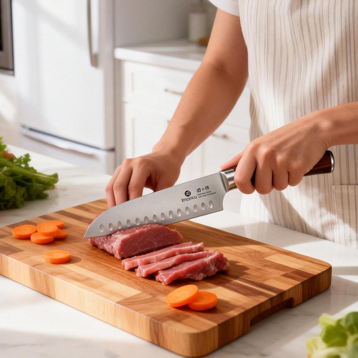 Santoku Knife 7 Inch Japanese High Carbon Stainless Steel Chef Knife