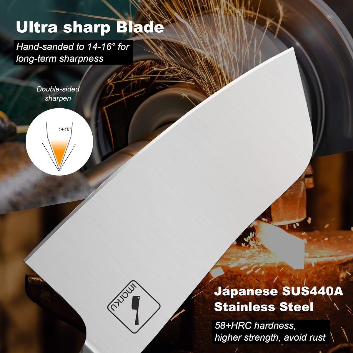 Santoku Knife 7 Inch Japanese High Carbon Stainless Steel Chef Knife