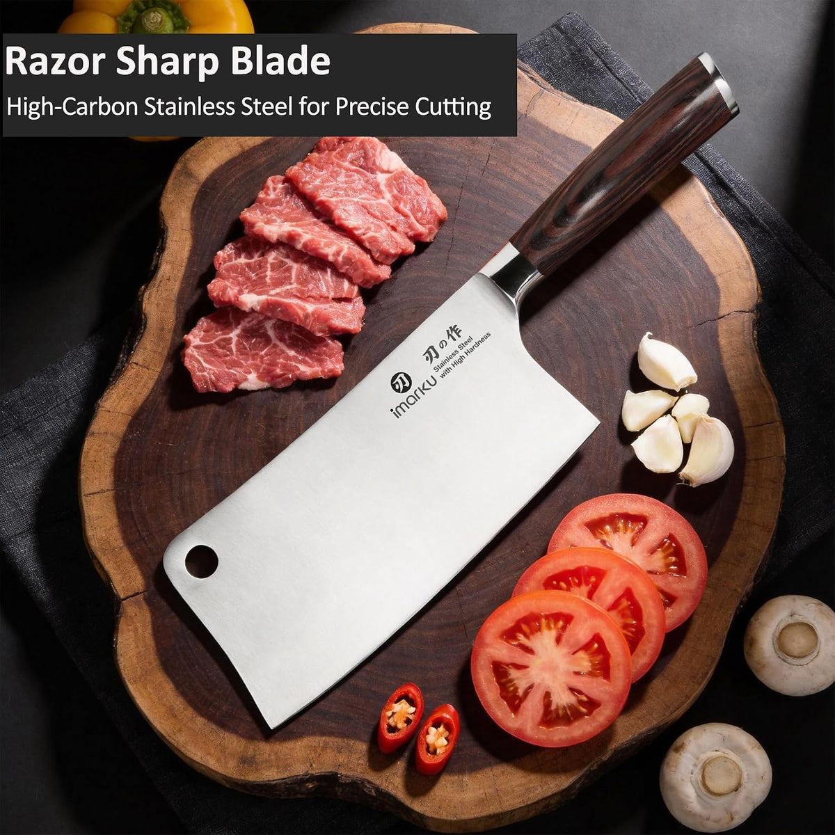 Santoku Knife 7 Inch Japanese High Carbon Stainless Steel Chef Knife