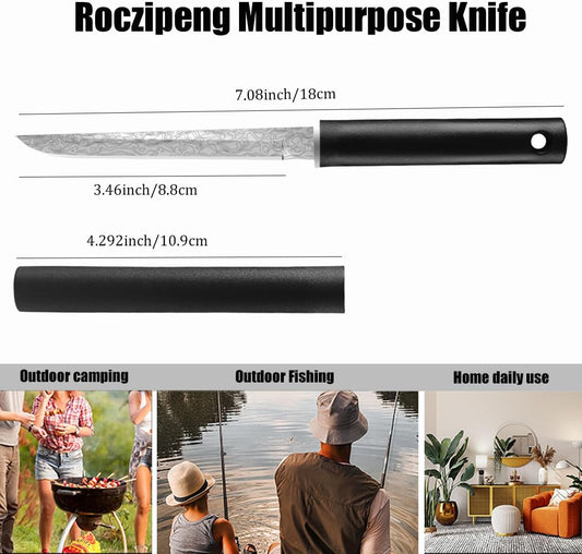 2-Piece Paring Knives with Cover, Ultra Sharp Kitchen Knives, Multipurpose Fruit Knives with Sheath for Kitchen/Parties/Camping, Rust-Resistant, Durable & Portable