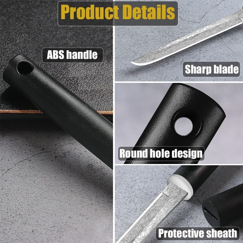 2-Piece Paring Knives with Cover, Ultra Sharp Kitchen Knives, Multipurpose Fruit Knives with Sheath for Kitchen/Parties/Camping, Rust-Resistant, Durable & Portable
