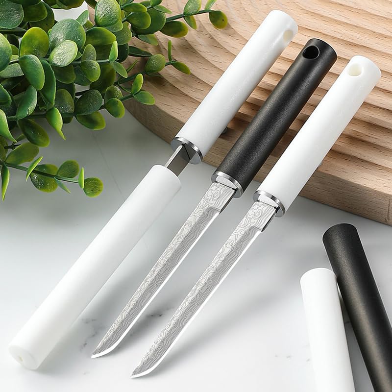 2-Piece Paring Knives with Cover, Ultra Sharp Kitchen Knives, Multipurpose Fruit Knives with Sheath for Kitchen/Parties/Camping, Rust-Resistant, Durable & Portable