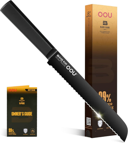 ® Black Blade 7 Inch Santoku Knife with AgShield™ & Cerablack™ Technology, Rust-Resistant & Easy-Clean Finish, Japanese Style Hollow Edge for Dicing & Mincing