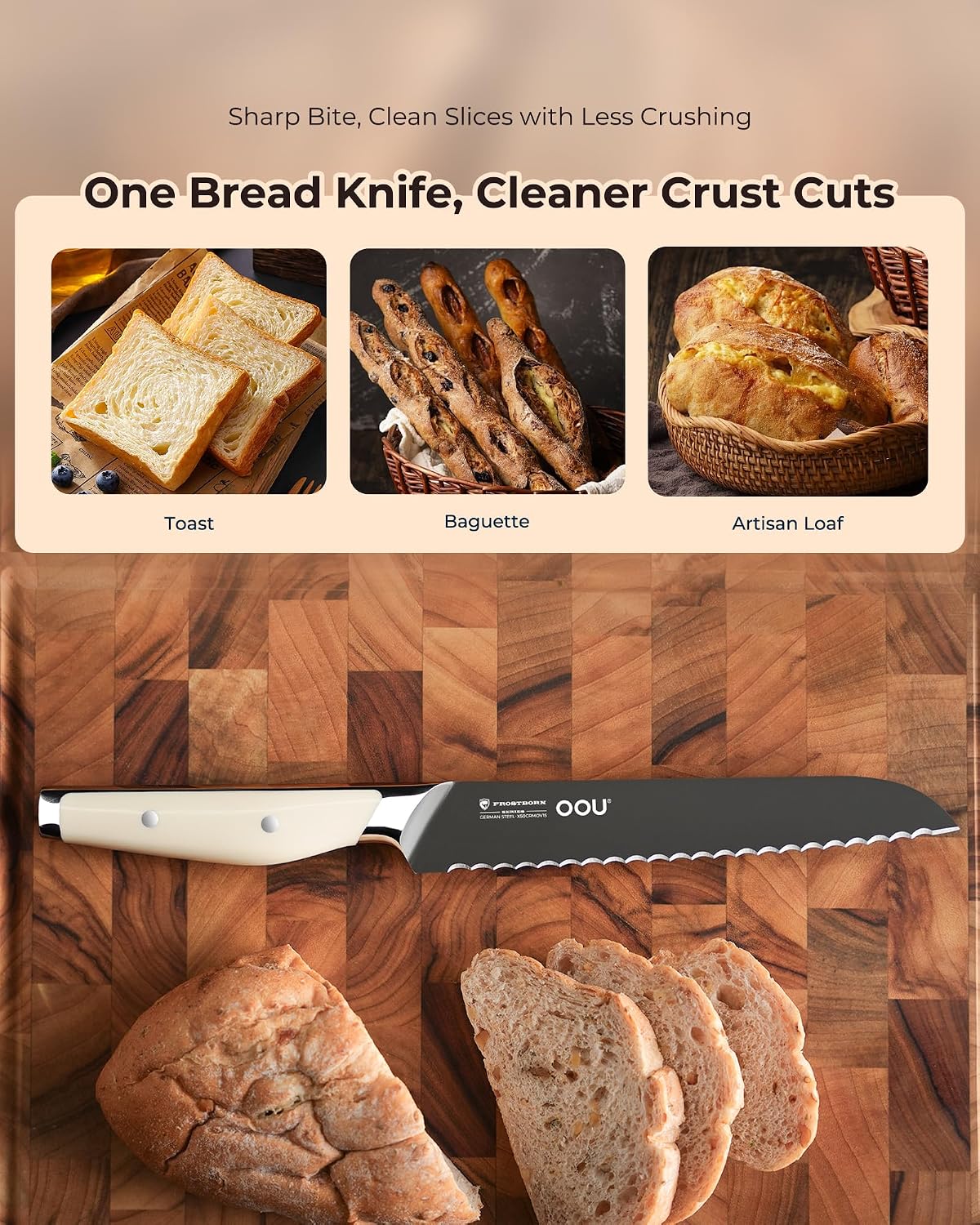 ® Black Blade 7 Inch Santoku Knife with AgShield™ & Cerablack™ Technology, Rust-Resistant & Easy-Clean Finish, Japanese Style Hollow Edge for Dicing & Mincing