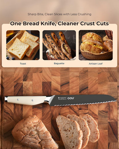 ® Black Blade 7 Inch Santoku Knife with AgShield™ & Cerablack™ Technology, Rust-Resistant & Easy-Clean Finish, Japanese Style Hollow Edge for Dicing & Mincing