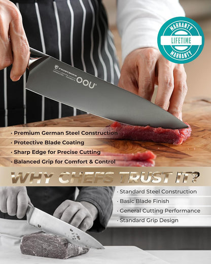® Black Blade 7 Inch Santoku Knife with AgShield™ & Cerablack™ Technology, Rust-Resistant & Easy-Clean Finish, Japanese Style Hollow Edge for Dicing & Mincing